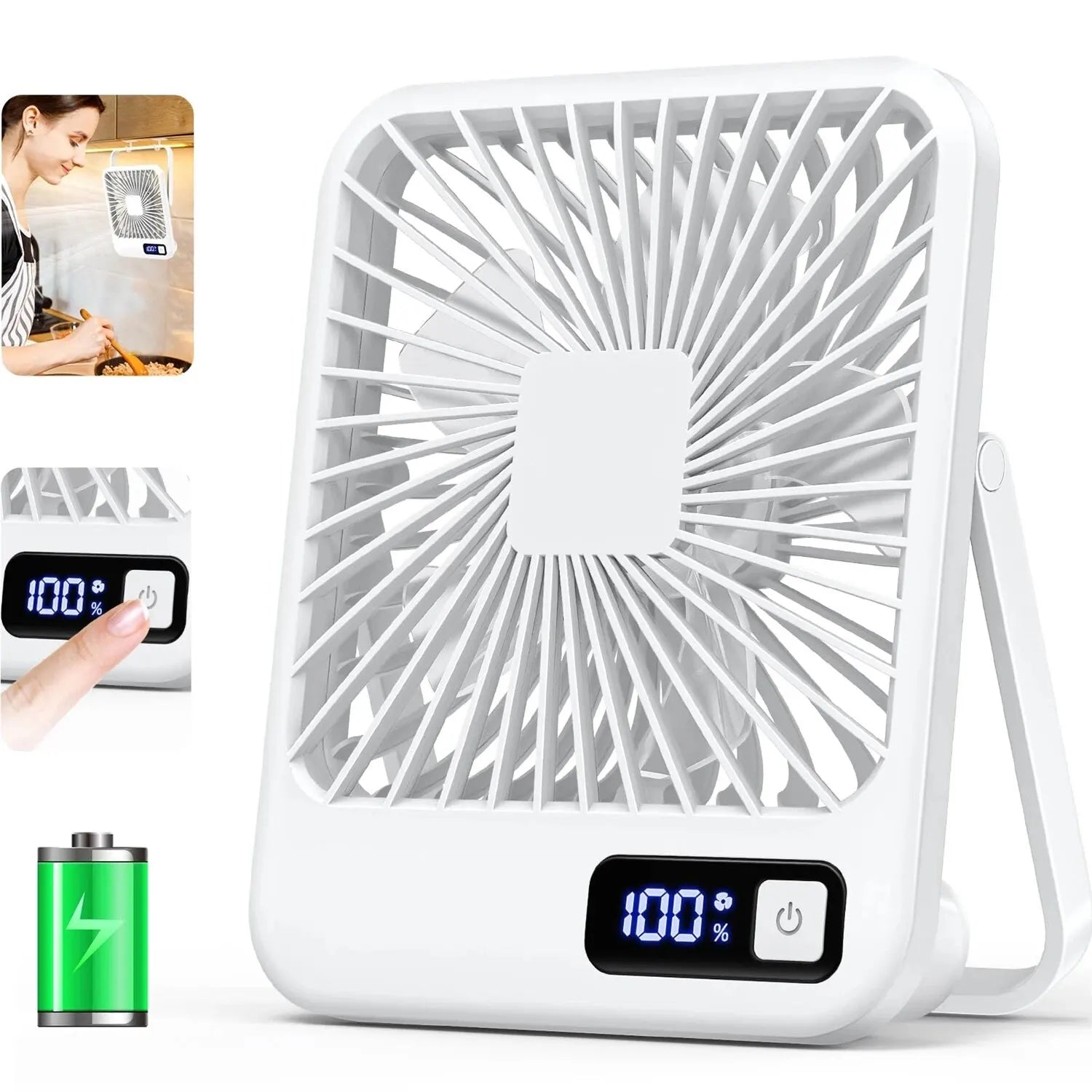 Ventilador de Mesa USB Recarregável Dobrável 180 Graus - Foto 16