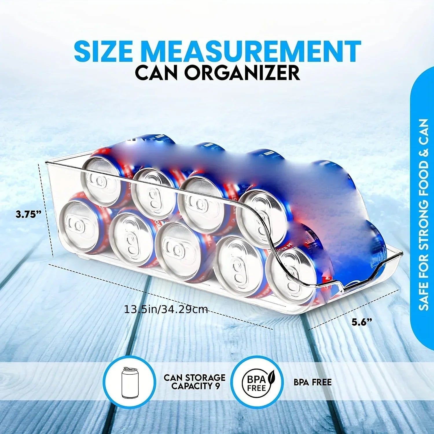 Organizador de geladeira dispenser automático de latas em fundo branco