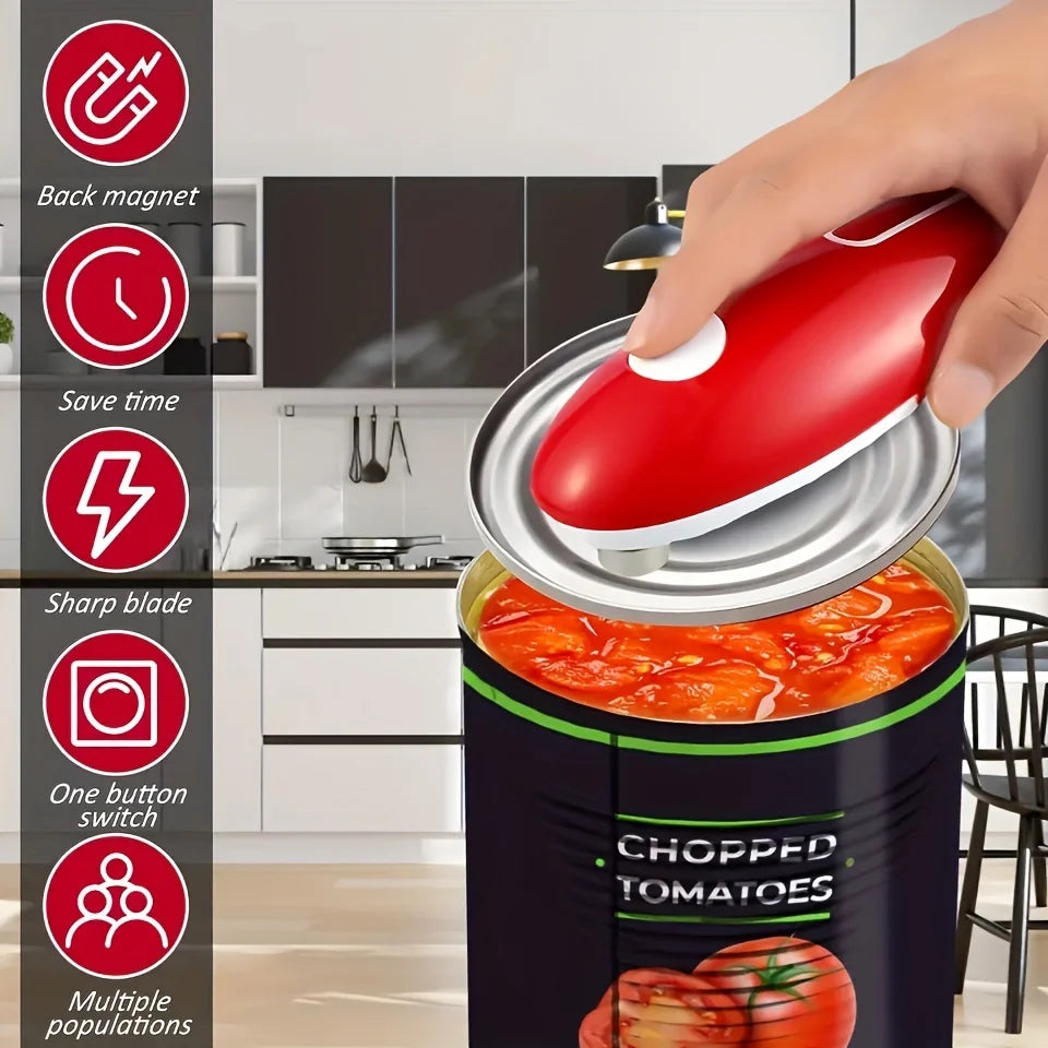 Abridor de Latas Elétrico Automático Corte Liso Sem Esforço 3