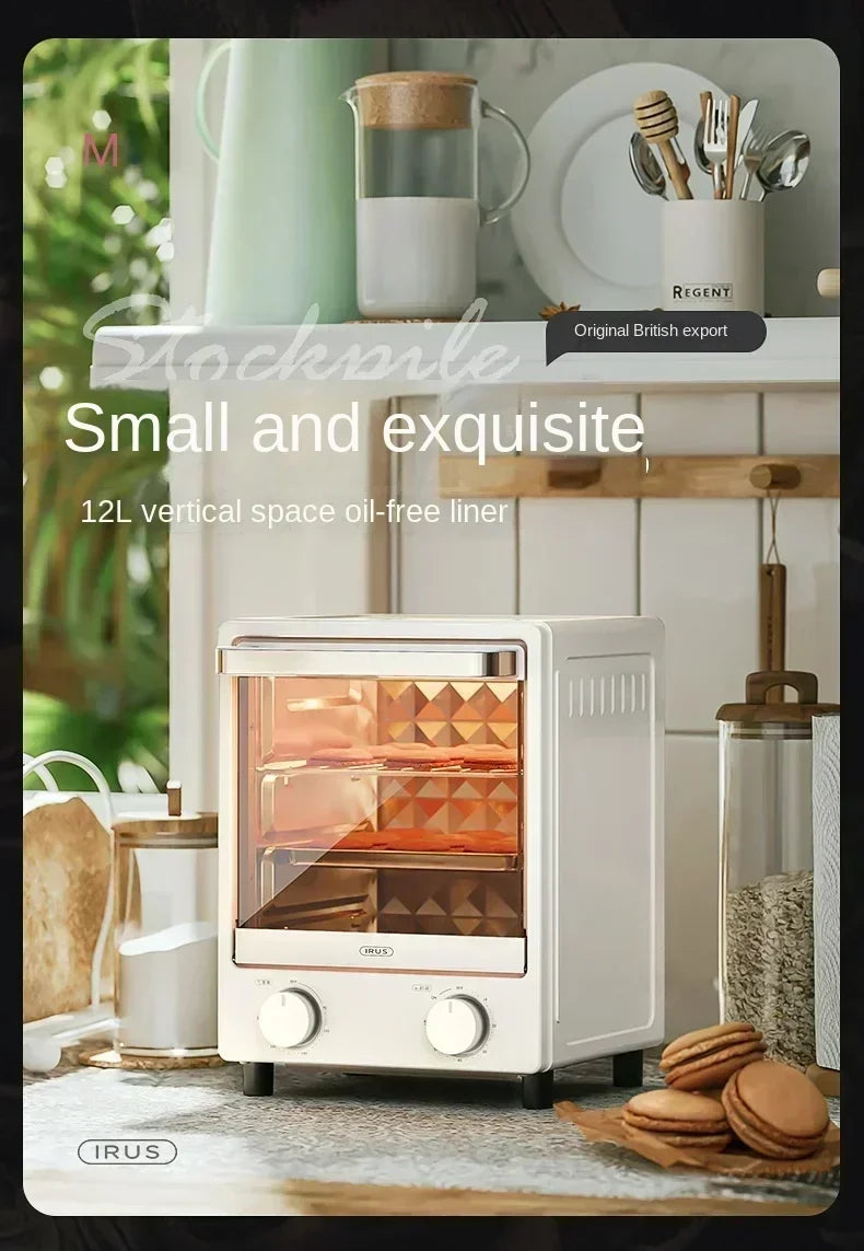 Forno Elétrico Retrô 12L Multifuncional com Timer e Controle de Temperatura - Foto 5