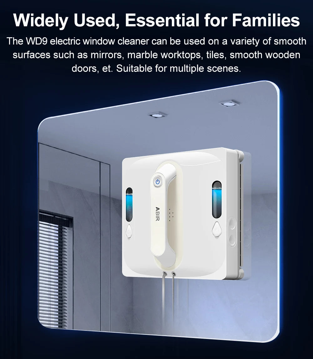 Robô limpador de vidros automático 9000Pa com sensor a laser em fundo branco