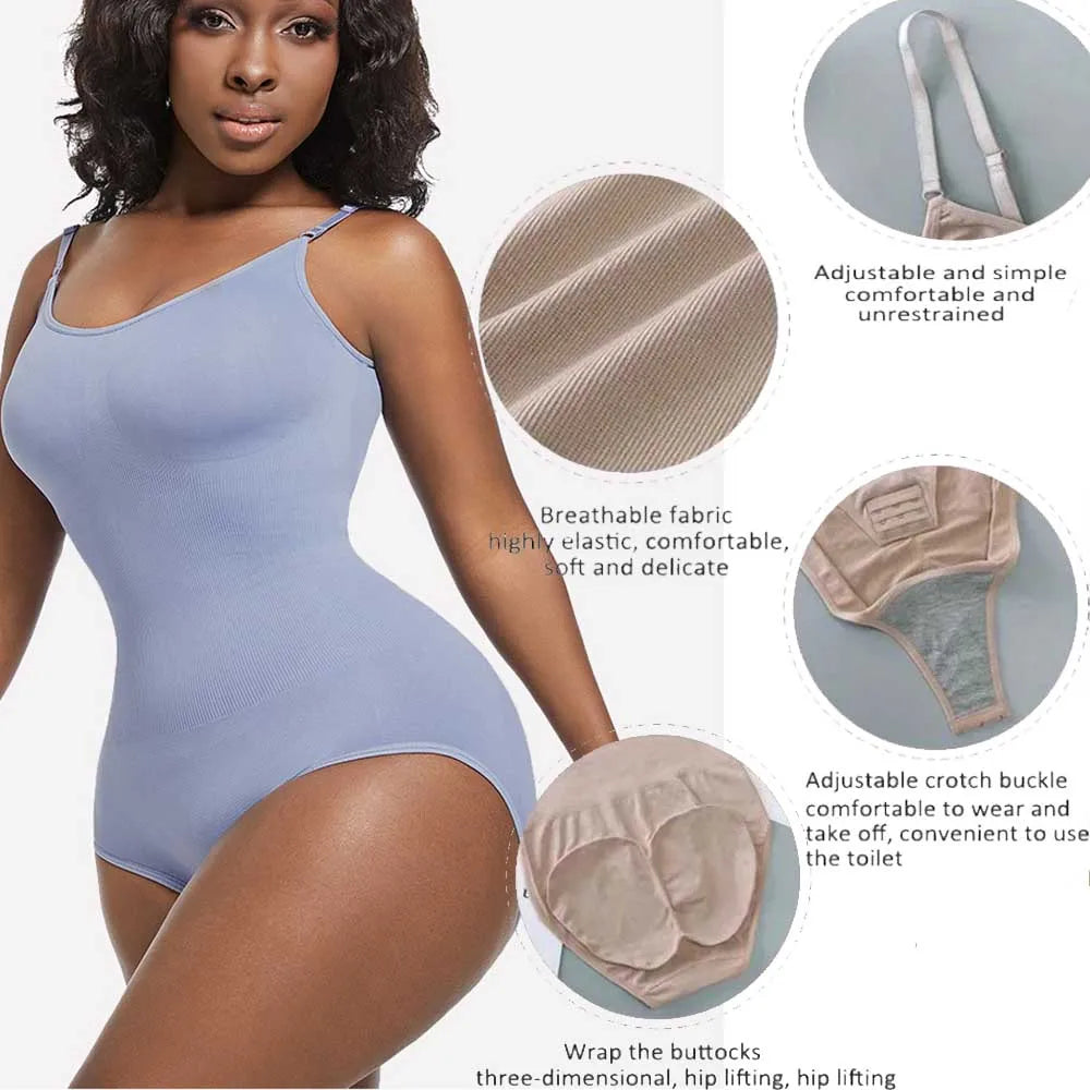Body Modelador Feminino Redutor Abdômen Alça Ajustável 5
