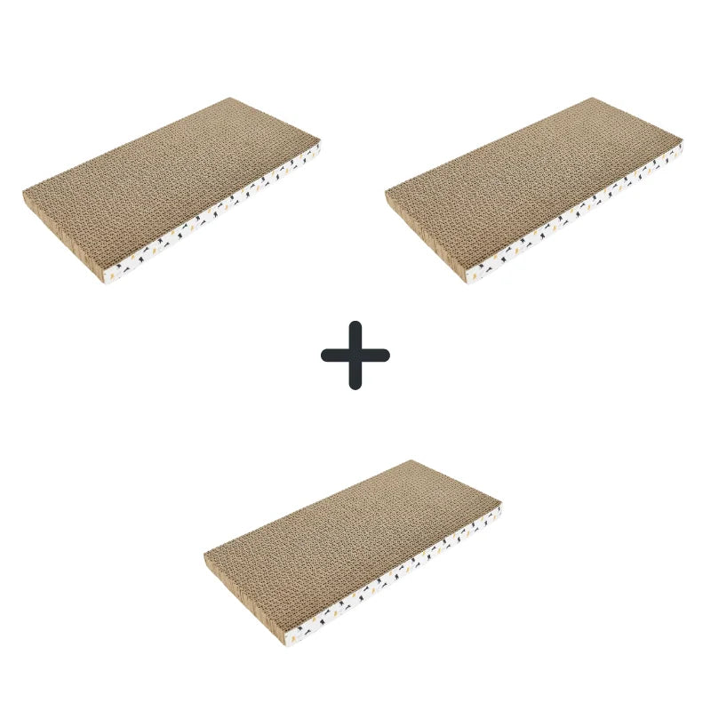 Arranhador de papelão ondulado formato onda para gatos em fundo branco