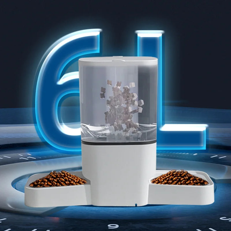 Comedouro automático 6L inteligente com Tuya em fundo branco