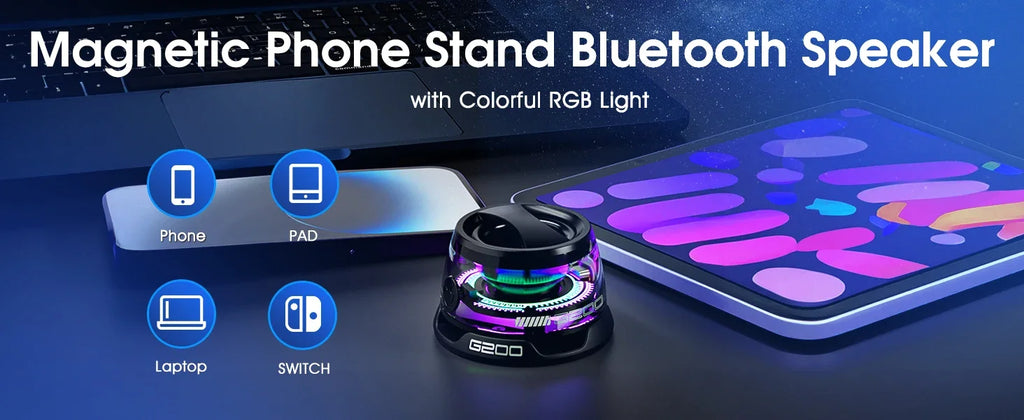 Caixa de Som Bluetooth Magnética Portátil com Luz RGB - Foto 8