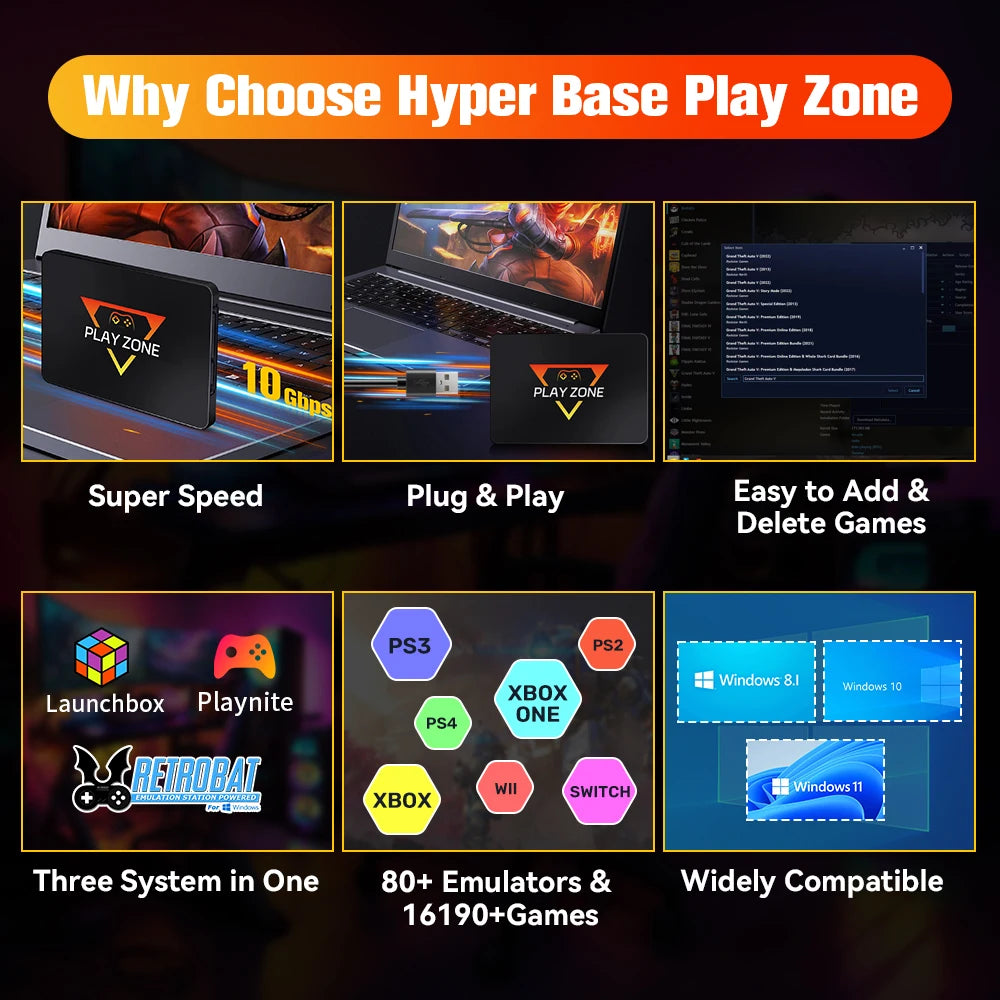 Video Game Portátil 1TB com +16 Mil Jogos Inclusos e 2 Controles Sem Fio - foto 2