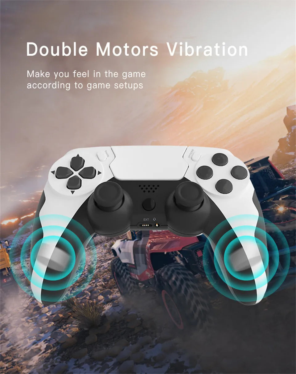 Controle gamer bluetooth sem fio vibração em fundo branco