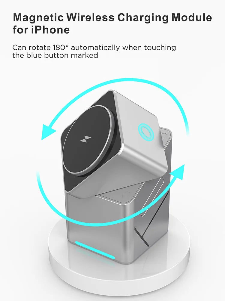 Carregador Sem Fio 3 em 1 Magnético 15W para iPhone, Apple Watch e AirPods - Foto 10