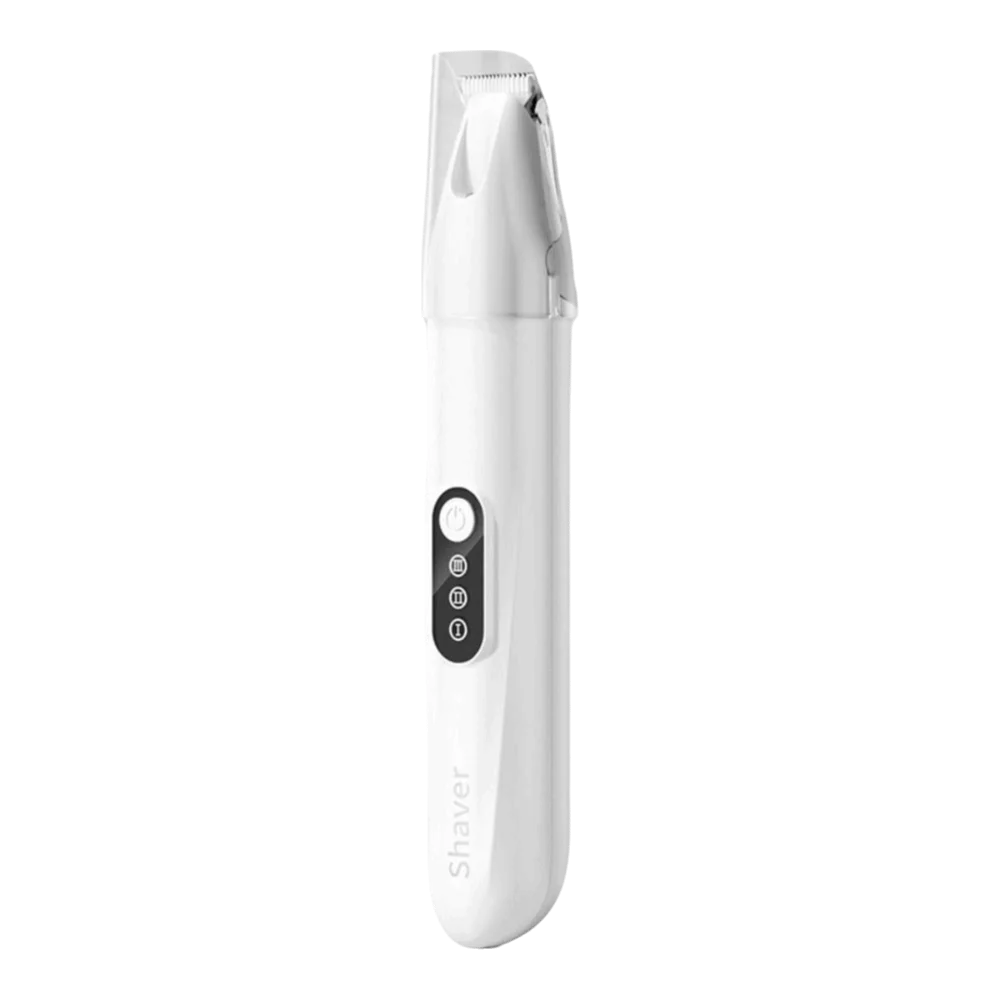 Aparador de patas pet elétrico com luz LED em fundo branco