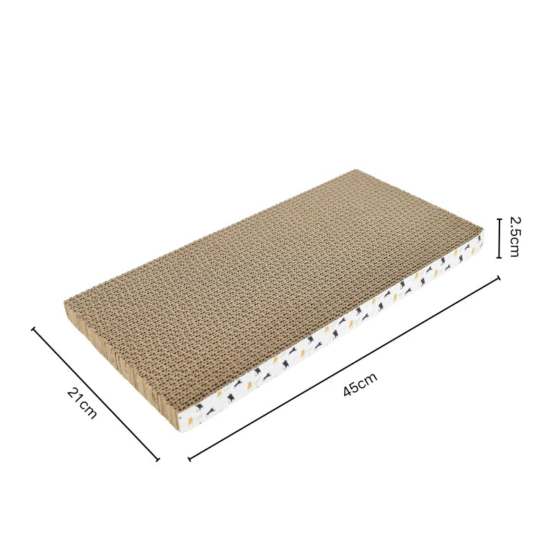 Arranhador de papelão ondulado formato onda para gatos em fundo branco