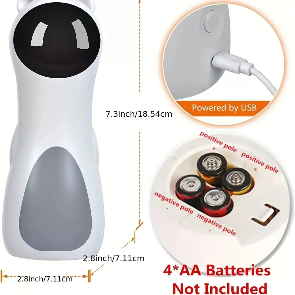Brinquedo laser automático para gato com timer e movimento giratório em fundo branco