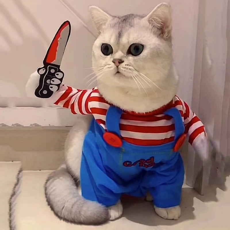 Fantasia para pets halloween cosplay divertida para cães e gatos em fundo branco