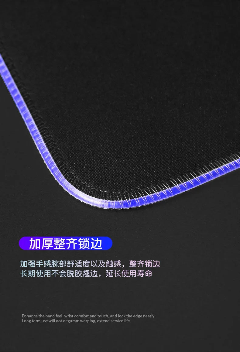 Mousepad Gamer RGB LED Grande Antiderrapante para Teclado 6