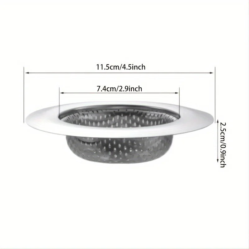Kit 2 ralos filtro para pia de cozinha em aço inox em fundo branco