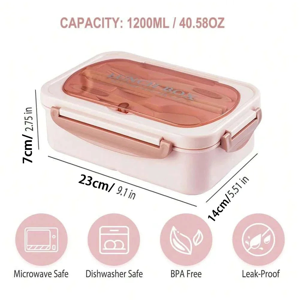 Marmita bento box adulto com 4 compartimentos em fundo branco