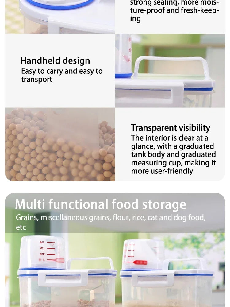 Porta ração hermético grande para pet em fundo branco