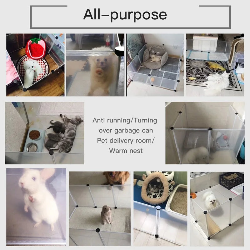 Cerca dobrável DIY modular para pet em fundo branco