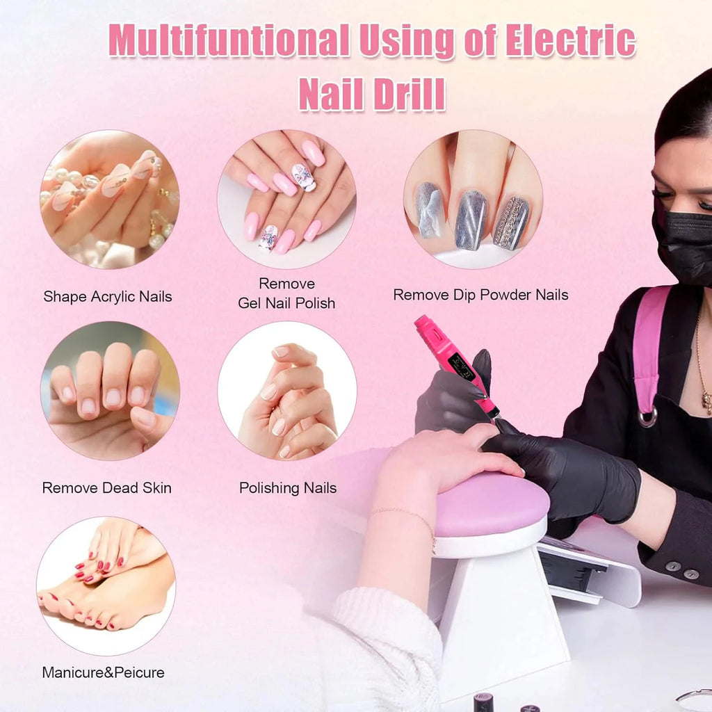 Kit Manicure Pedicure Elétrico com Lixas Intercambiáveis 5