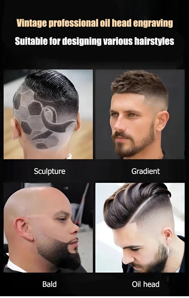Máquina de cortar cabelo T9 profissional sem fio em fundo branco