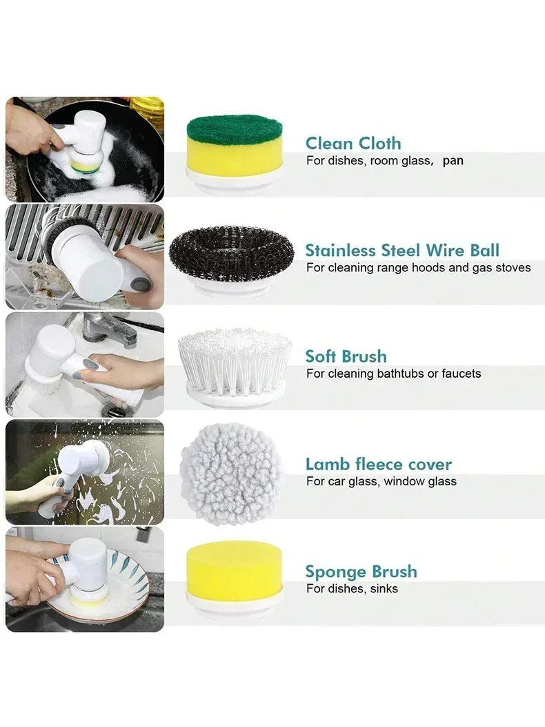 Escova elétrica recarregável para limpeza de banheiro e rejunte em fundo branco
