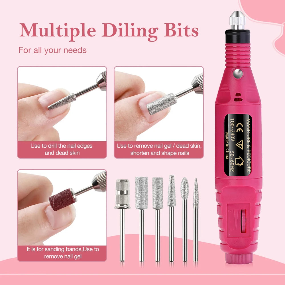 Kit Manicure Pedicure Elétrico com Lixas Intercambiáveis 9