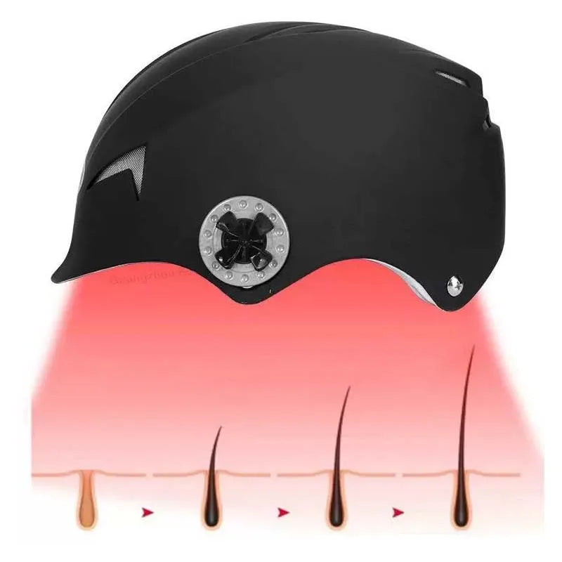 Capacete laser LED fototerapia para crescimento capilar em fundo branco