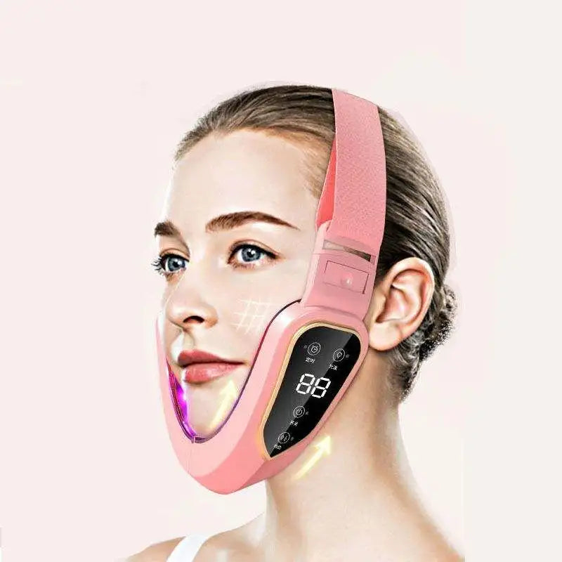 Massageador facial fototerapia LED vibração lifting em fundo branco