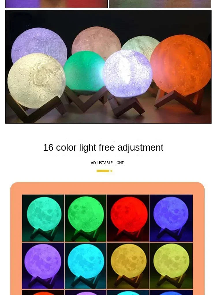 Luminária Lua 3D LED 16 Cores com Controle Recarregável - Foto 15