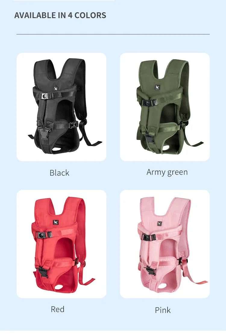 Mochila transporte para pet respirável com janela bolha em fundo branco