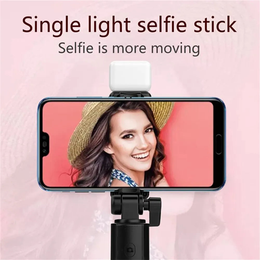 Tripé Selfie Bluetooth com Controle Remoto e Luz LED Ring 2