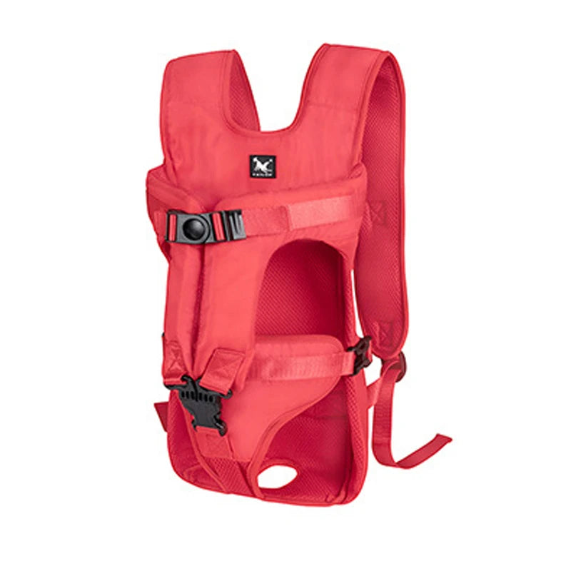 Mochila transporte para pet respirável com janela bolha em fundo branco