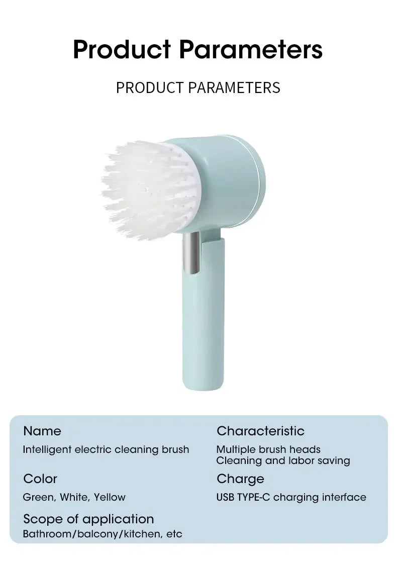 Escova elétrica recarregável para limpeza de banheiro e rejunte em fundo branco