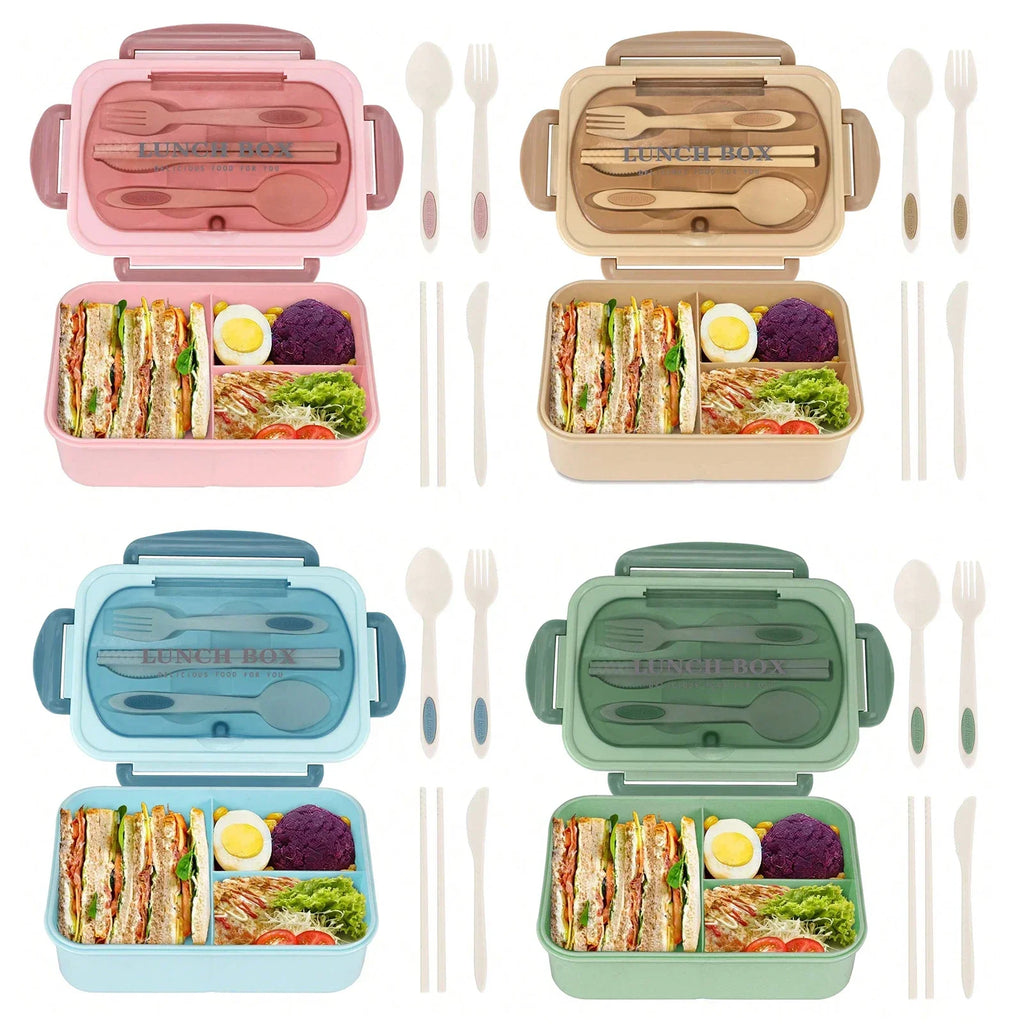 Marmita bento box adulto com 4 compartimentos em fundo branco