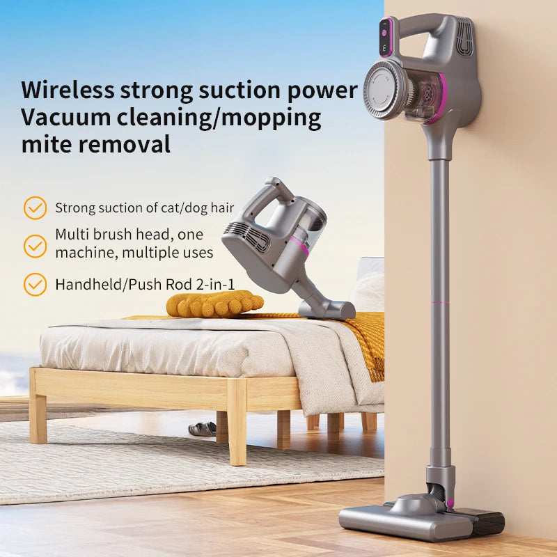 Aspirador vertical sem fio 15000Pa portátil 2 em 1 em fundo branco