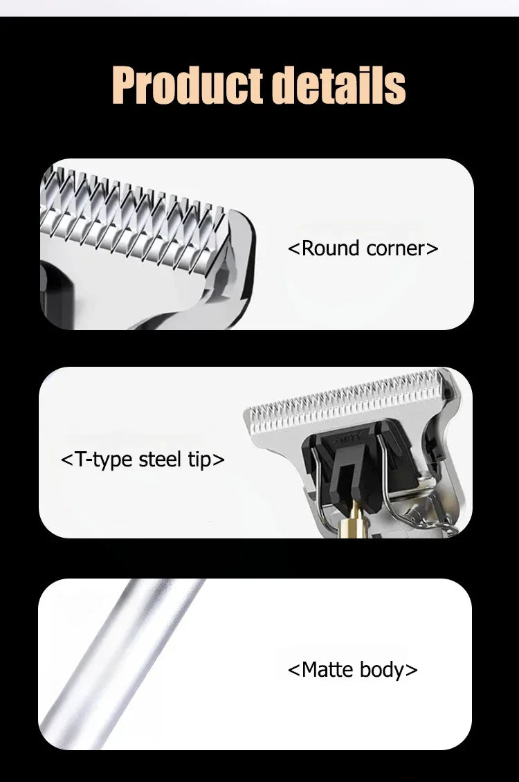 Máquina de cortar cabelo T9 profissional sem fio em fundo branco