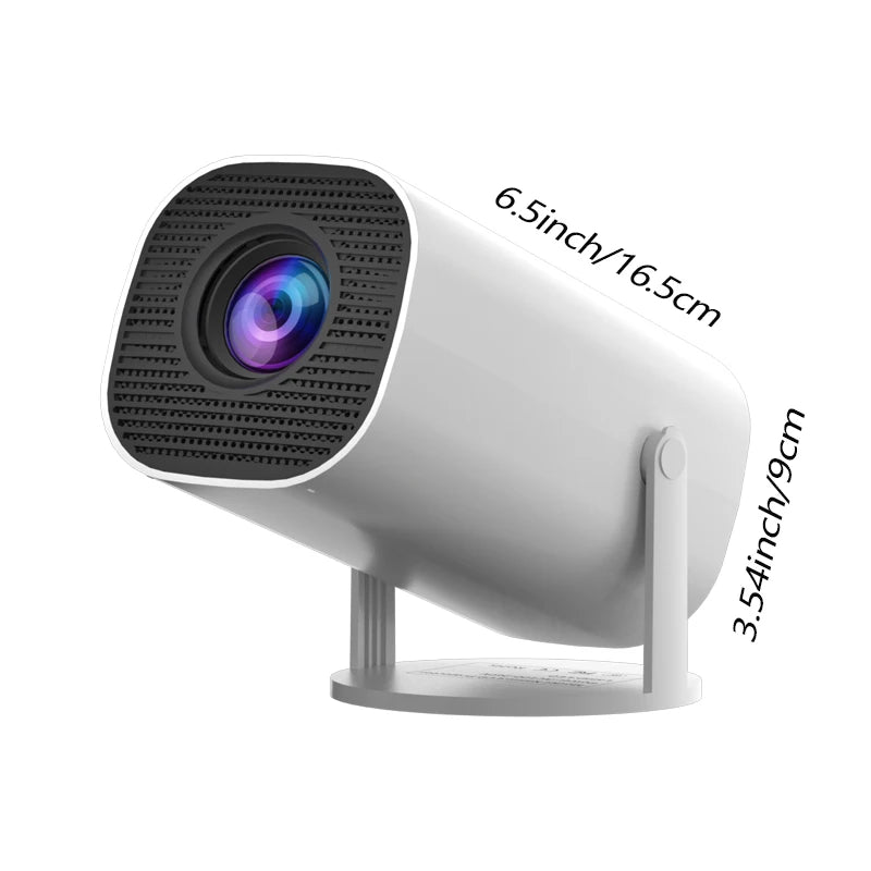 Mini projetor portátil 4K LED HD em fundo branco