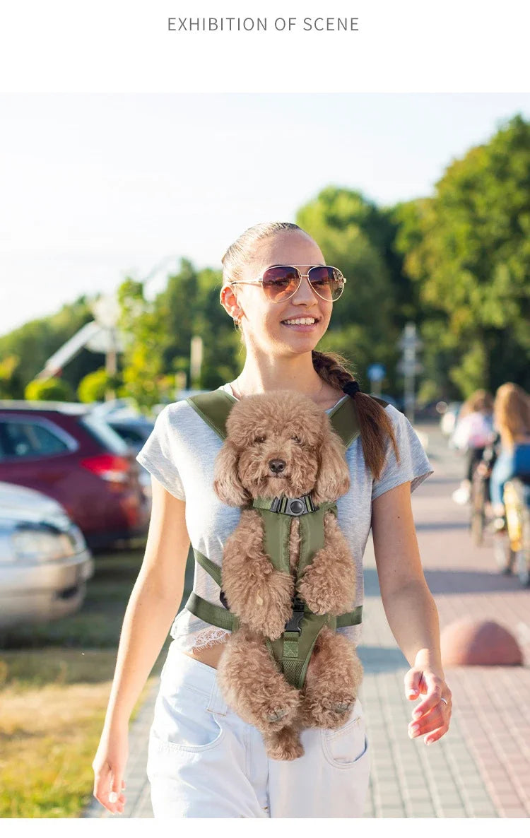 Mochila transporte para pet respirável com janela bolha em fundo branco