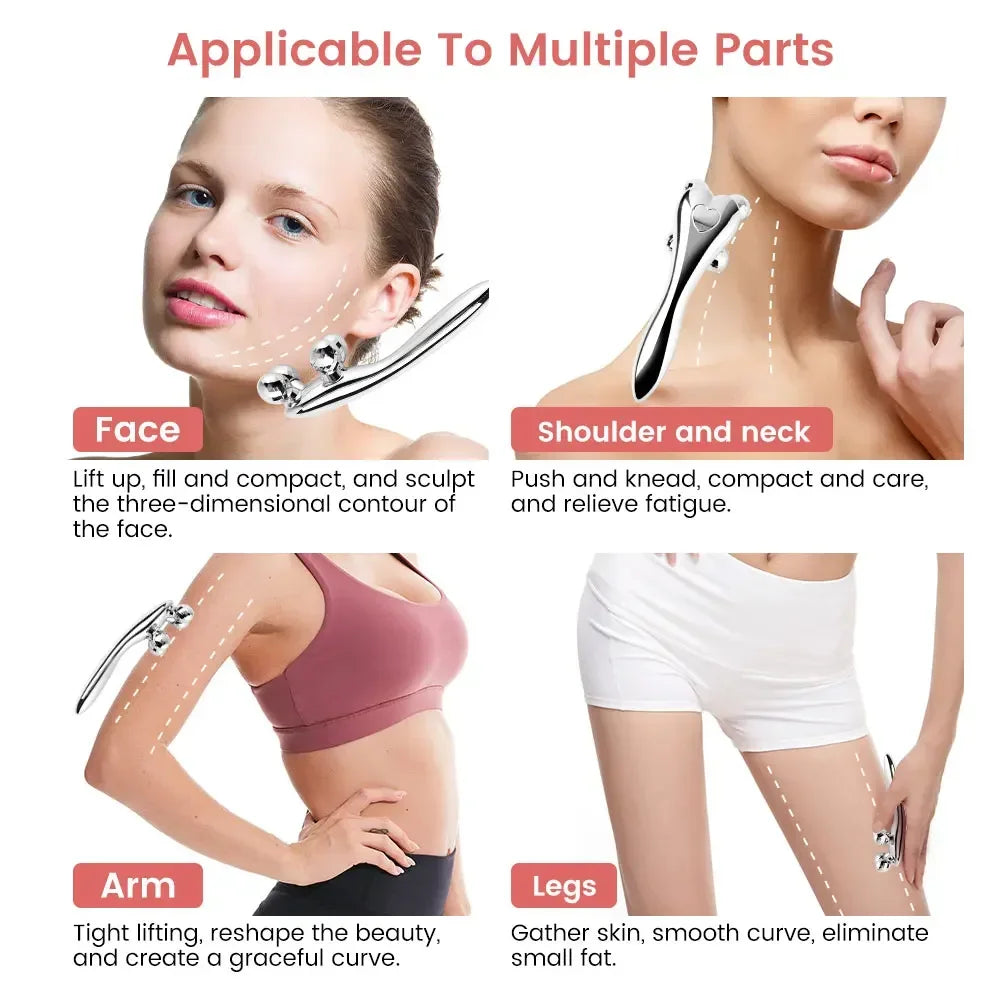 Massageador Facial 4D Giratório Lifting e Antirrugas 4