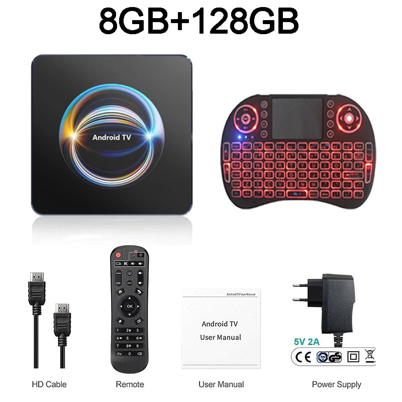 TV Box Android Smart 8K HDMI WiFi em fundo branco