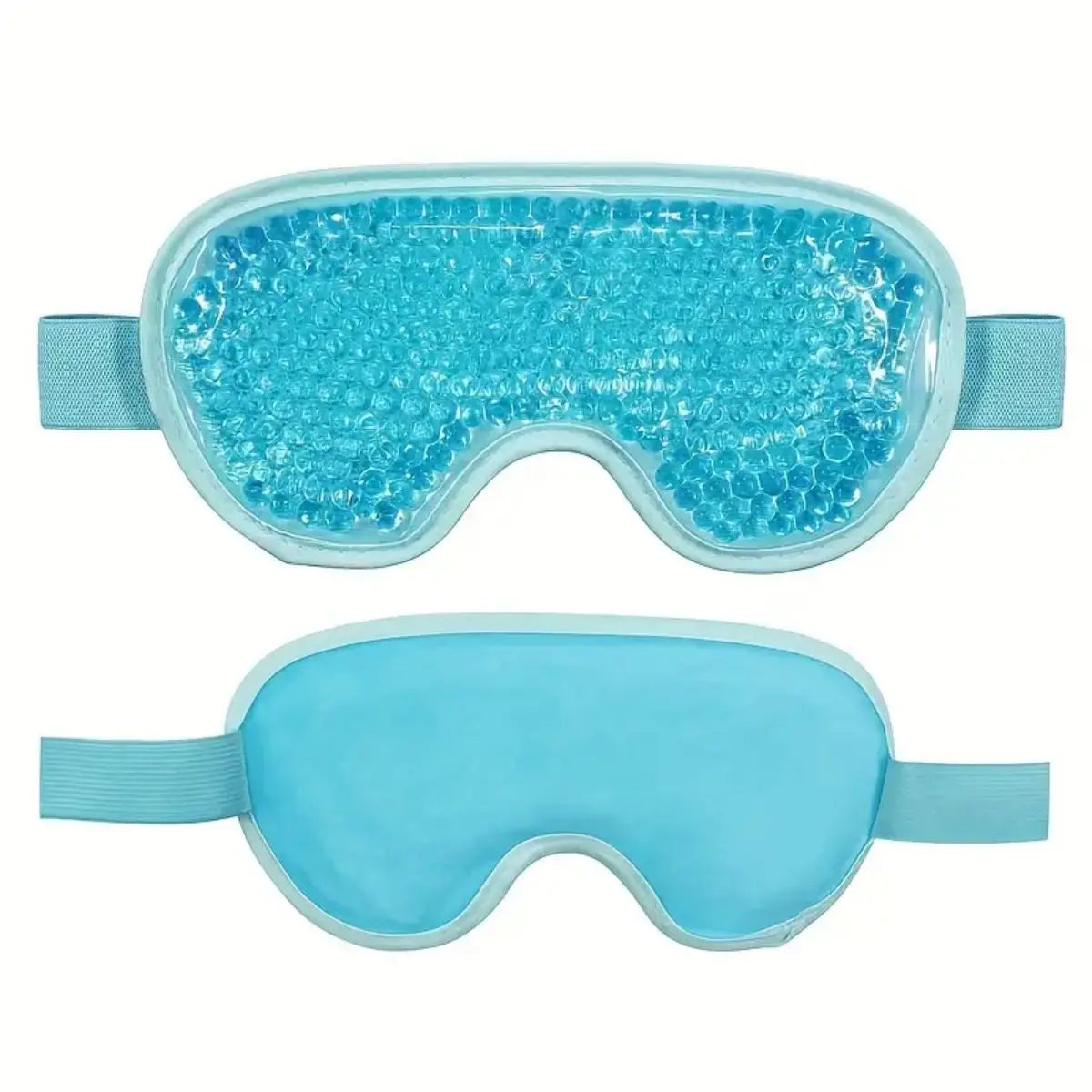 Máscara de gel para olhos com compressa quente e fria em fundo branco