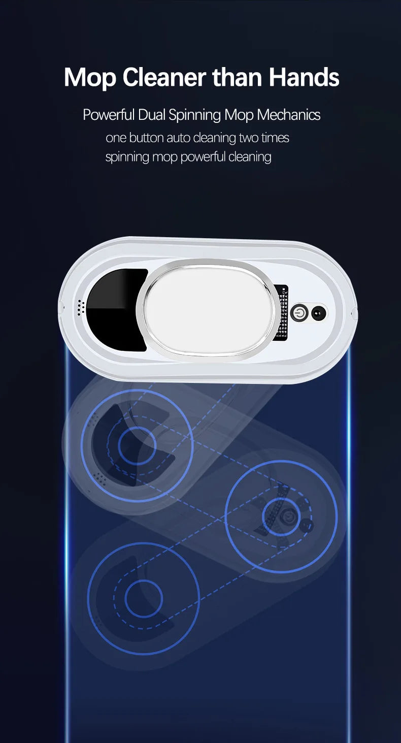 Limpador de vidros inteligente elétrico com controle remoto em fundo branco