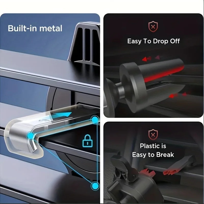 Suporte veicular de celular para saída de ar em fundo branco