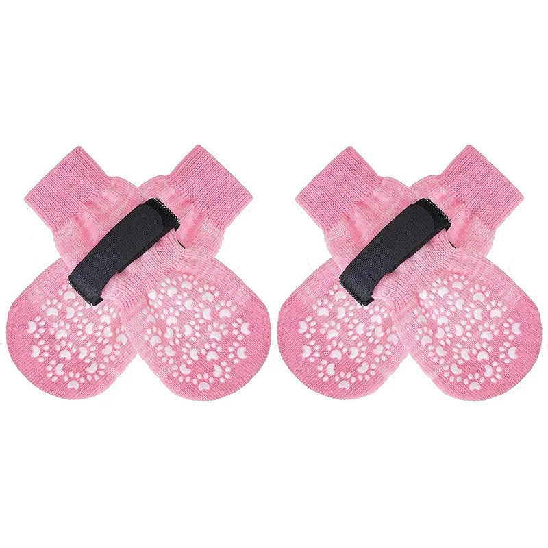 Meias antiderrapantes para cães kit 4 unidades em fundo branco