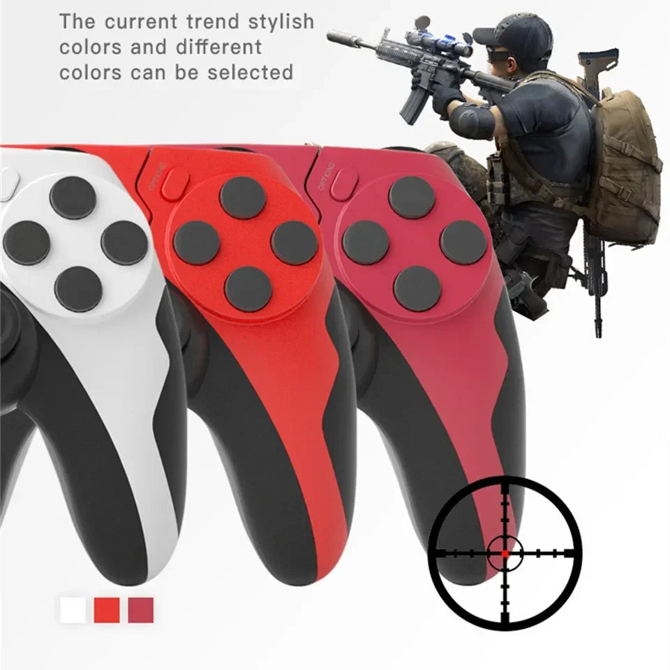 Controle gamer bluetooth sem fio vibração em fundo branco