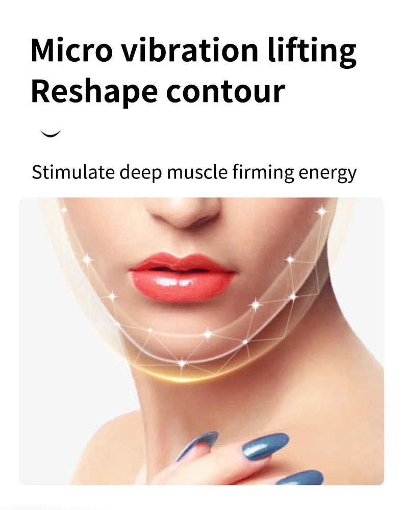 Massageador facial fototerapia LED vibração lifting em fundo branco