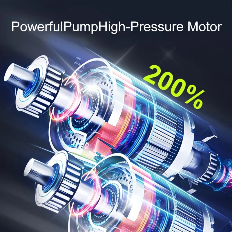 Compressor portátil de ar para pneus 150 PSI recarregável em fundo branco