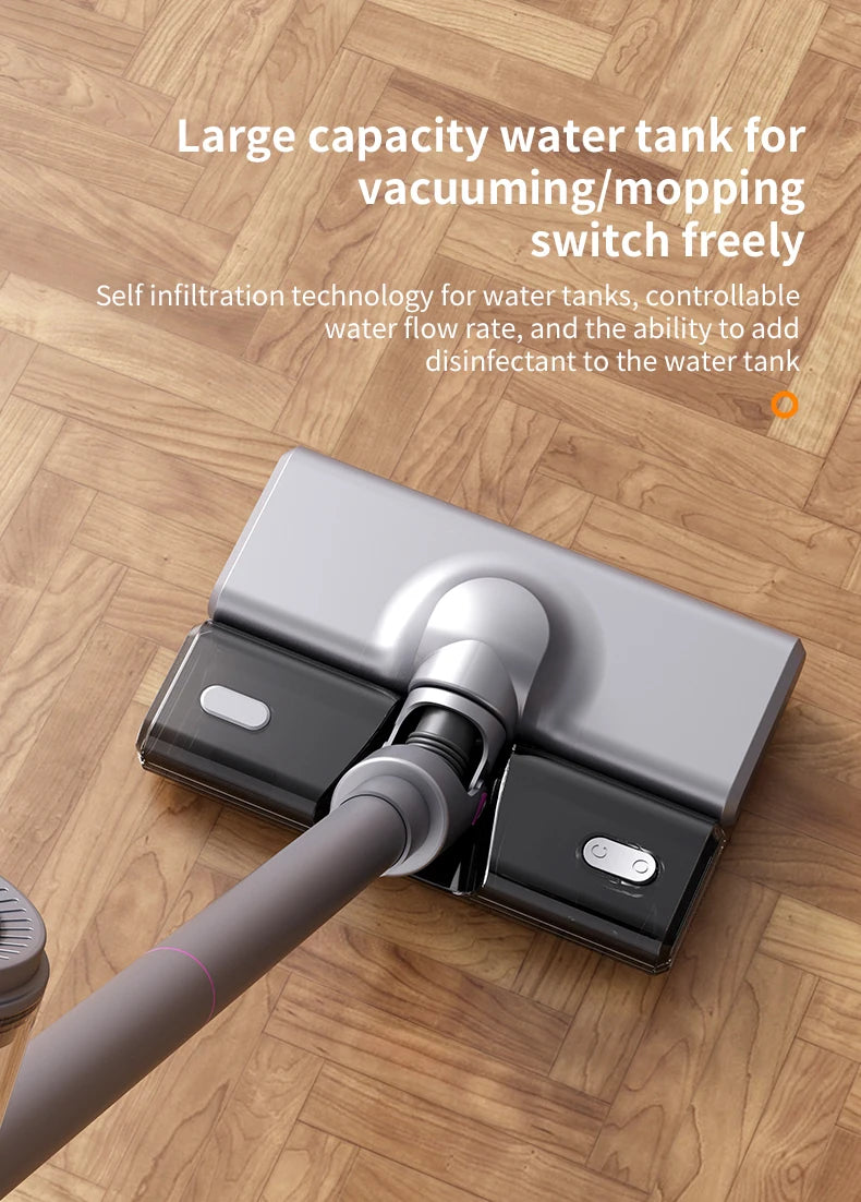 Aspirador vertical sem fio 15000Pa portátil 2 em 1 em fundo branco