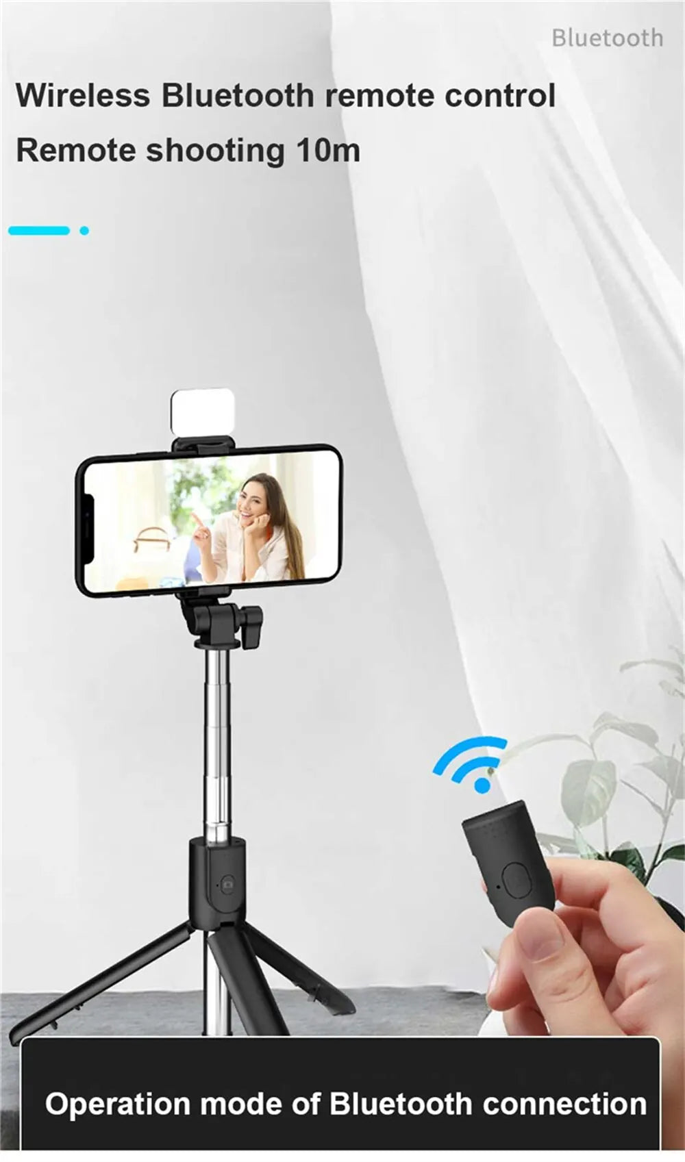 Tripé Selfie Bluetooth com Controle Remoto e Luz LED Ring - Foto 14