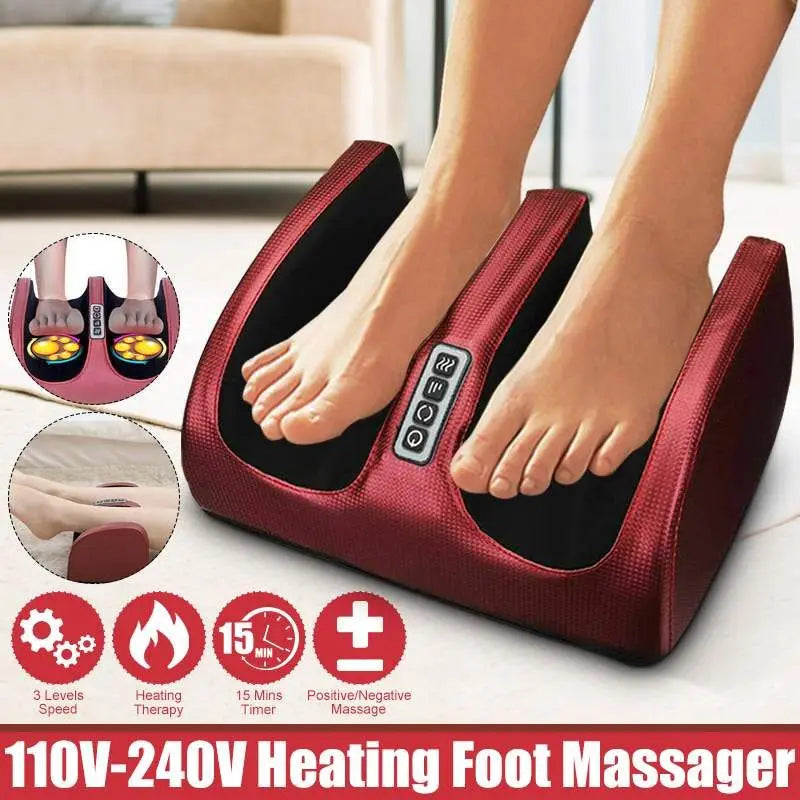 Massageador shiatsu elétrico para pés com aquecimento em fundo branco
