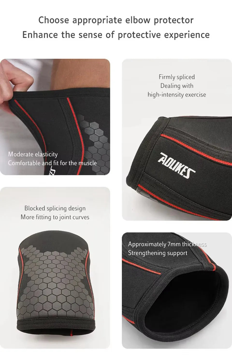 Cotoveleira Compressão Neoprene 7mm Par Musculação e Tênis 10